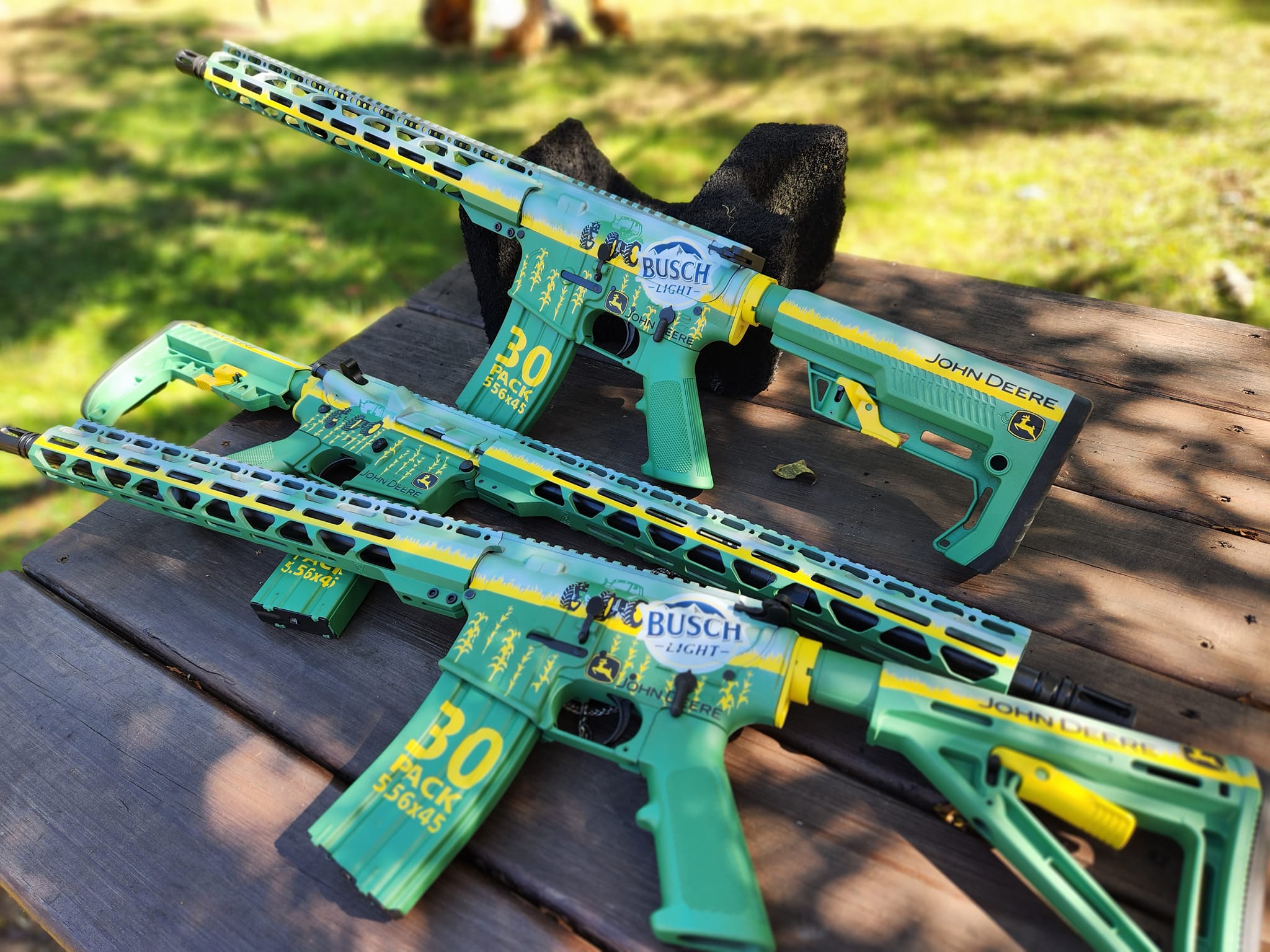 John Deere and Busch Light themed AR builds