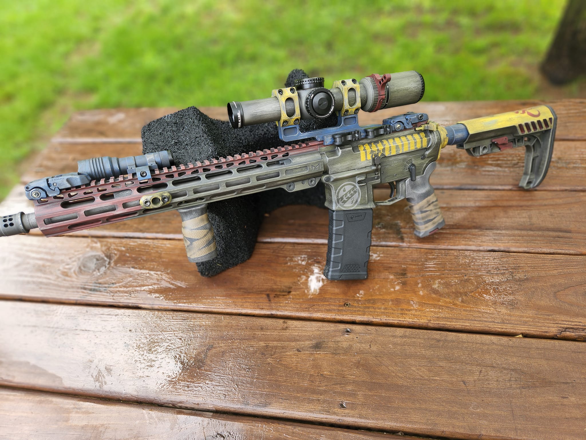 Multi-color AR rifle cerakote