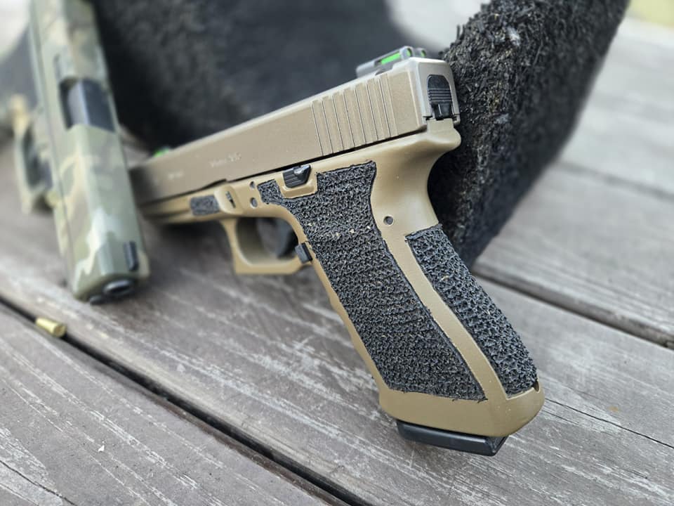 FDE Glock stippled grip