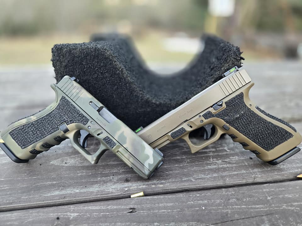 Two Glocks multicam and FDE